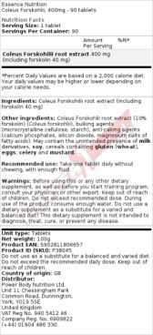 Imagine produs Essence Coleus Forskohlii 400mg 90 tab