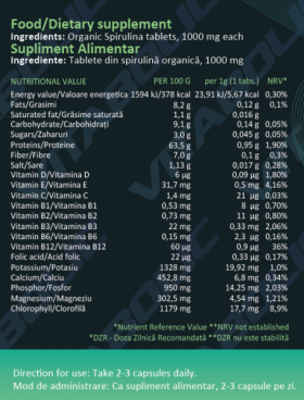 Imagine produs Organic Spirulina 100tab