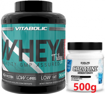 Imagine produs New Whey Trilogy 2Kg + Evolite Creatine 500g Gratuit