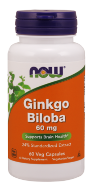 Imagine produs NOW Foods Ginkgo Biloba 60mg 60 Veg Caps